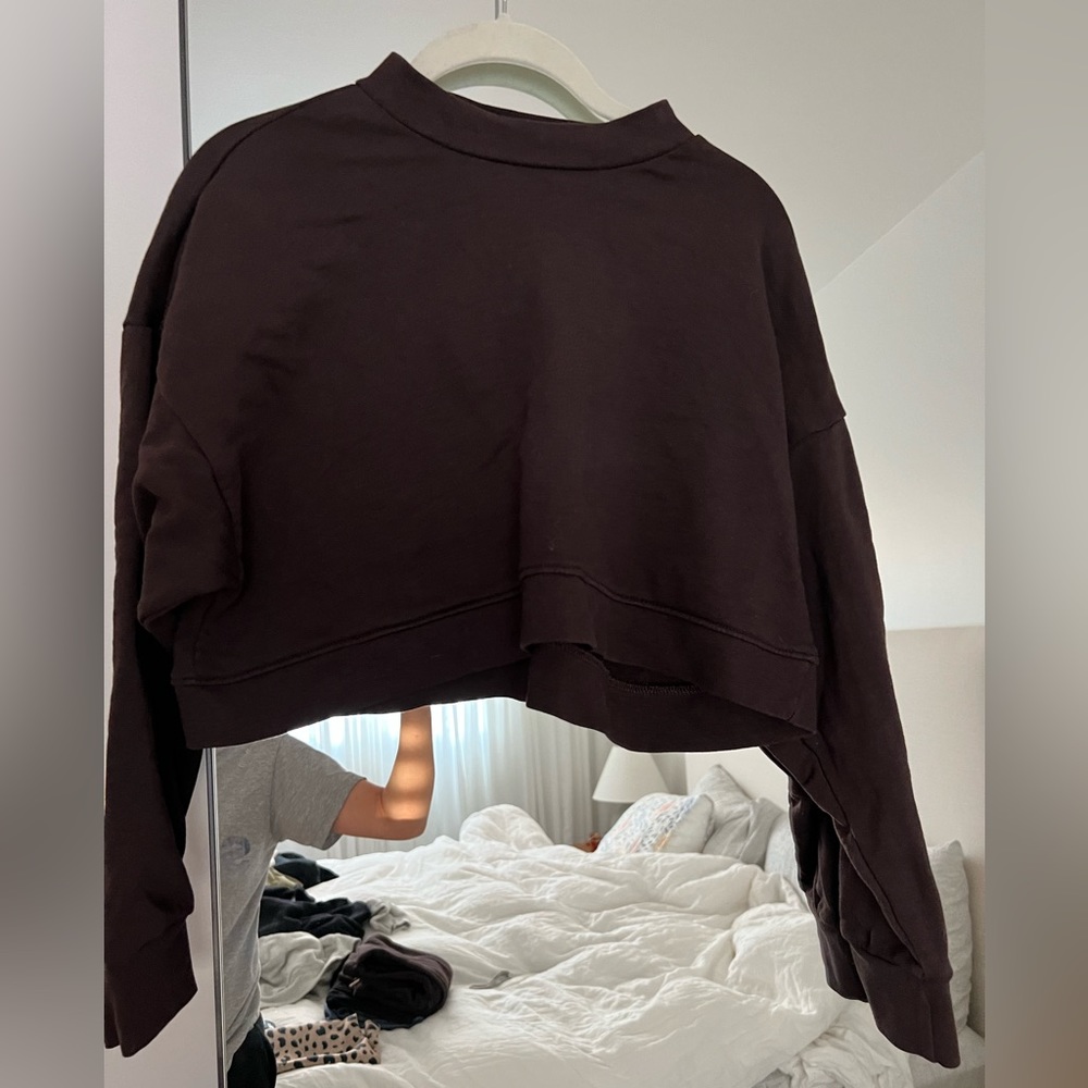 WeWhatWore brown cropped sweatshirt and jogger set